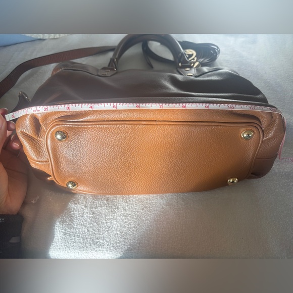 Michael Kors Megan Congac Brown Leather Satchel - Picture 7 of 9